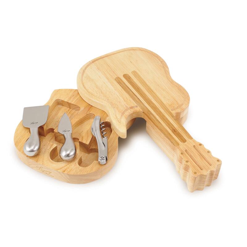 Picnic Time Guitar Cheeseboard with Cheese Tools