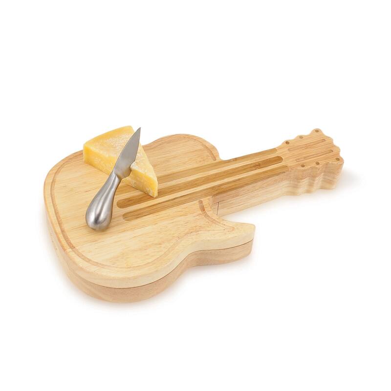 Picnic Time Guitar Cheeseboard with Cheese Tools