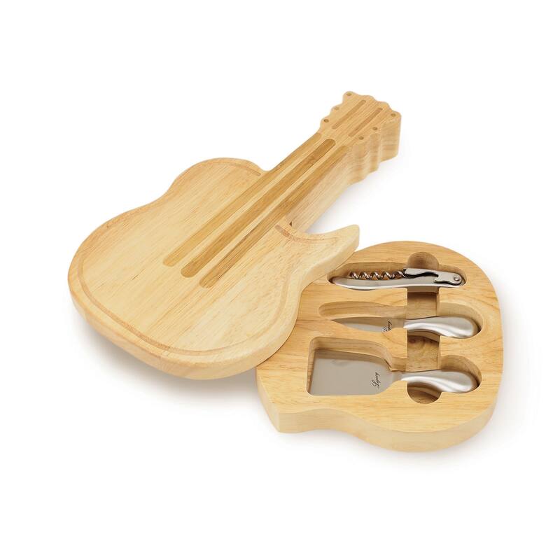 Picnic Time Guitar Cheeseboard with Cheese Tools
