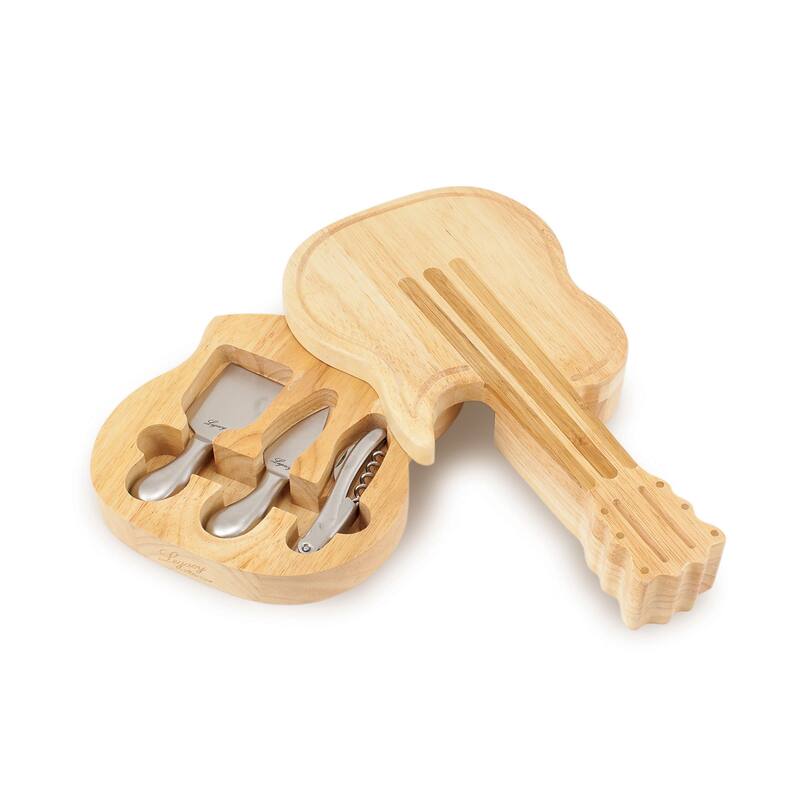 Picnic Time Guitar Cheeseboard with Cheese Tools