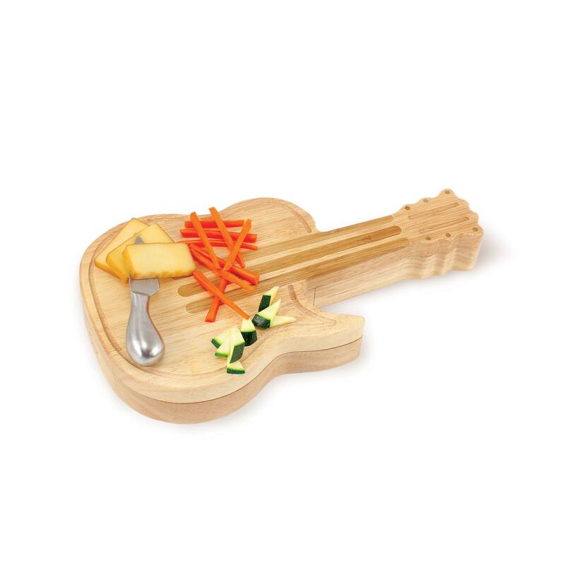 Picnic Time Guitar Cheeseboard with Cheese Tools