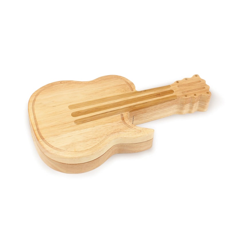 Picnic Time Guitar Cheeseboard with Cheese Tools