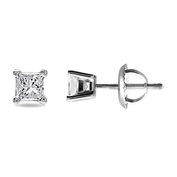 14k White Gold 1/4ct TDW Certified Diamond Stud Earrings (I J, I1 I2)