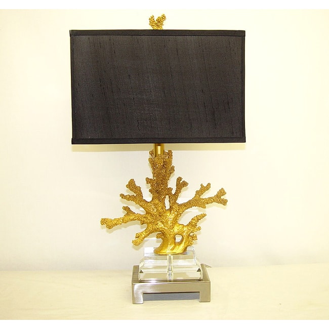 Golden Coral Table Lamp