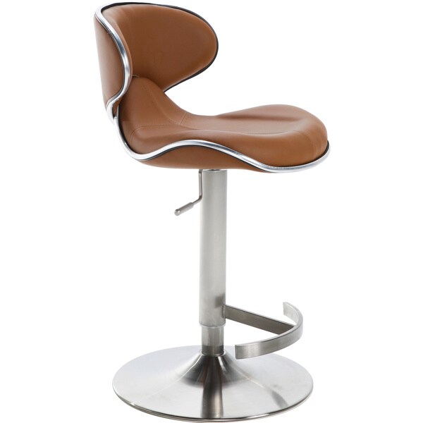 Ecco Brushed Stainless Steel Adjustable Height Swivel Bar Stool