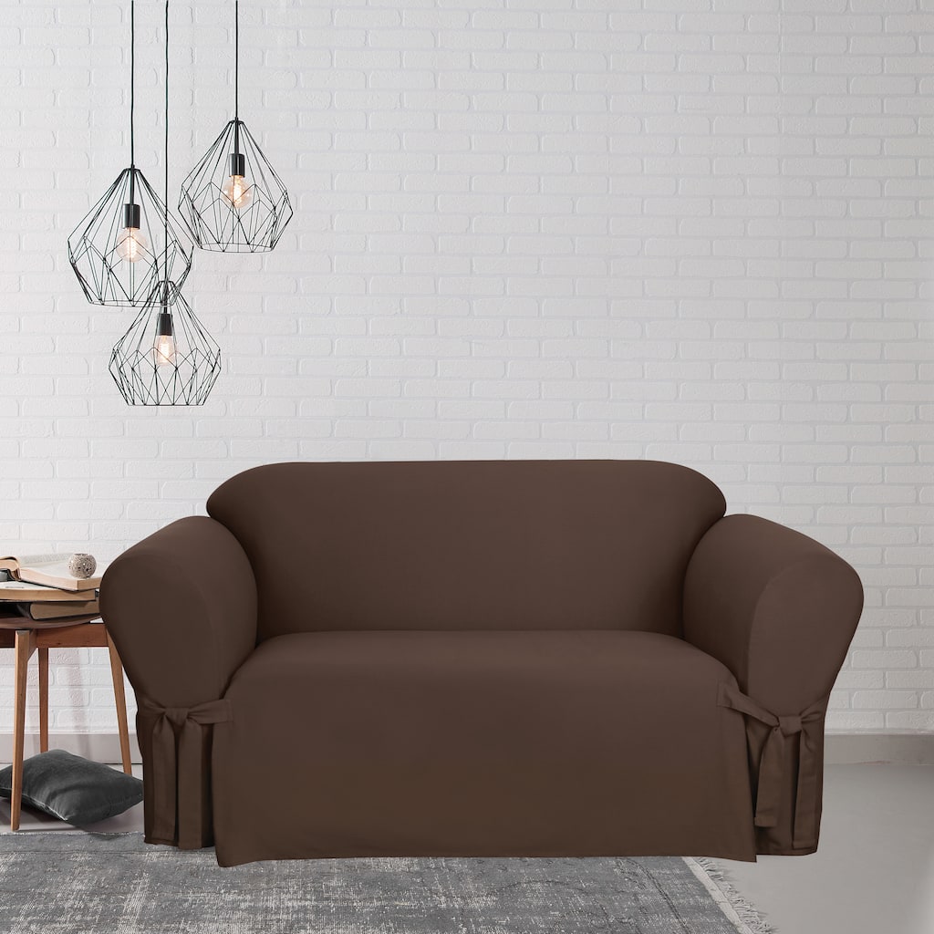 Cotton Duck Loveseat Slipcover