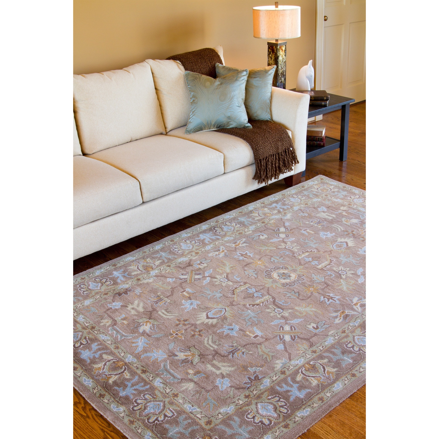 Hand tufted Tapestry Mocha Wool Rug (8 X 11)