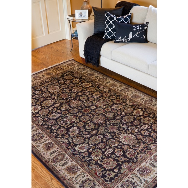 Hand knotted Medallion Brown Wool Rug (9'6 x 13'6) Surya Oversized Rugs