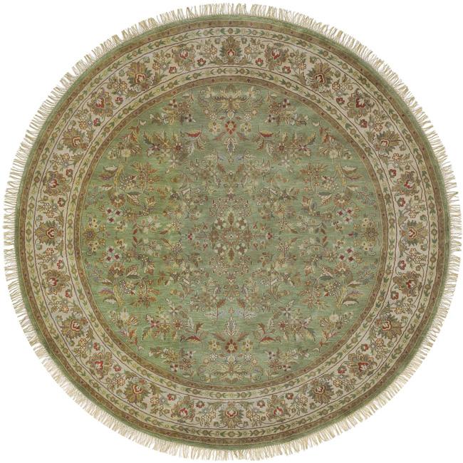 Hand-knotted Finial Desert Sage Wool Rug (8' Round)