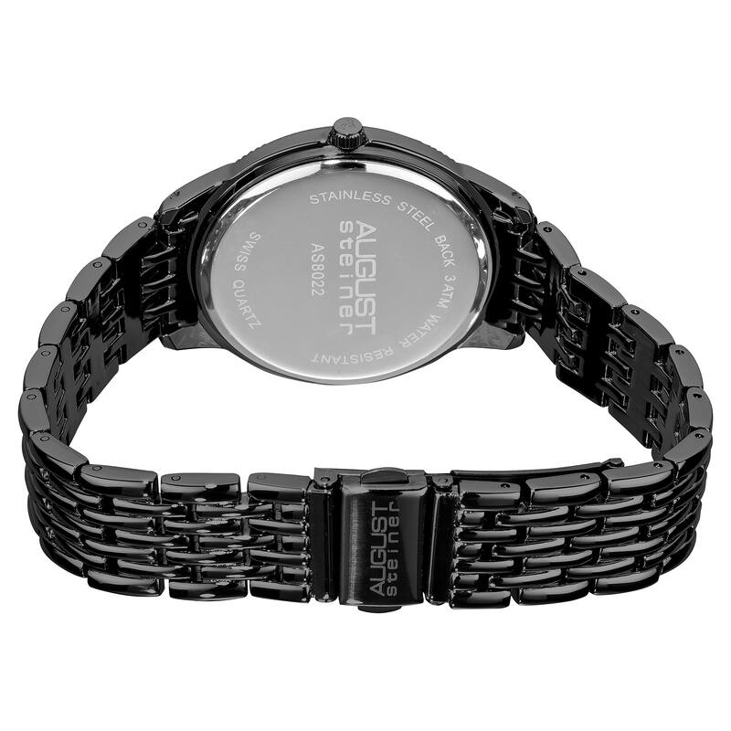August Steiner Men's Black Swiss Quartz Watch
