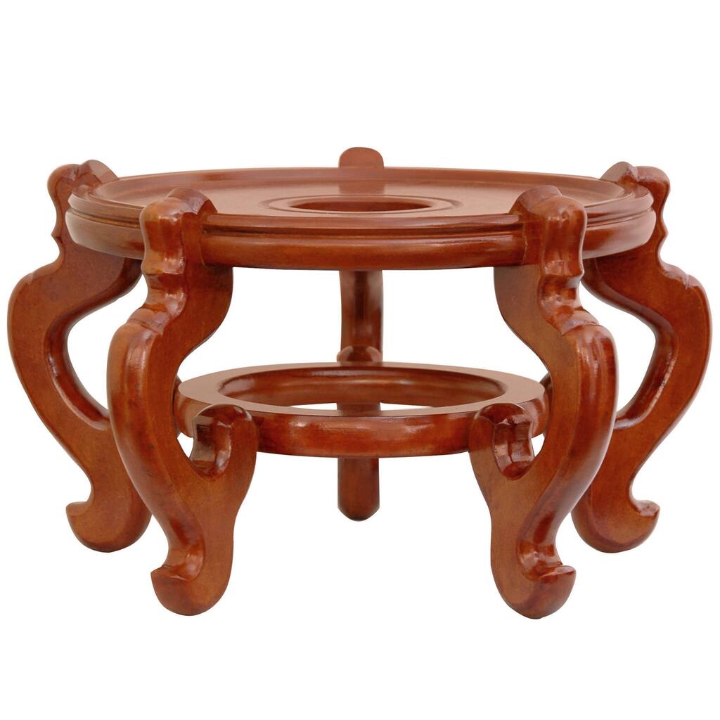 Handmade Rosewood 11-inch Honey Fishbowl Stand (China)