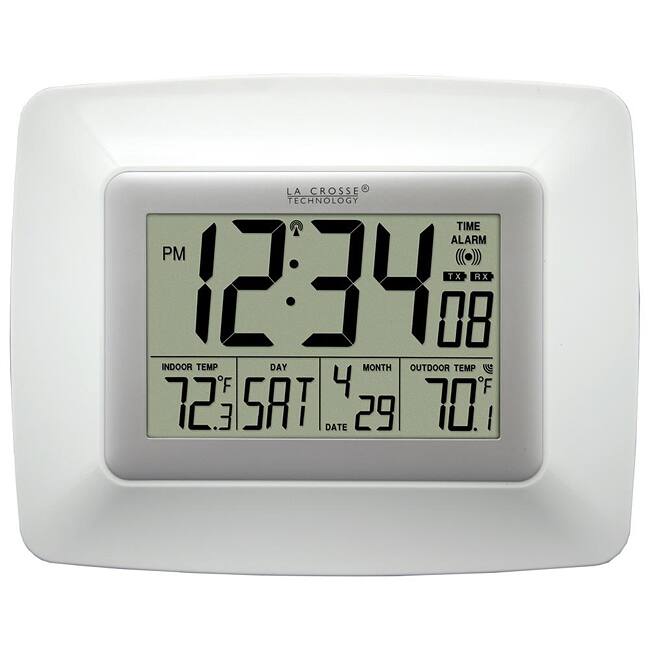 La Crosse Technology WS-8119U-IT-W Atomic Digital Clock with Temperature