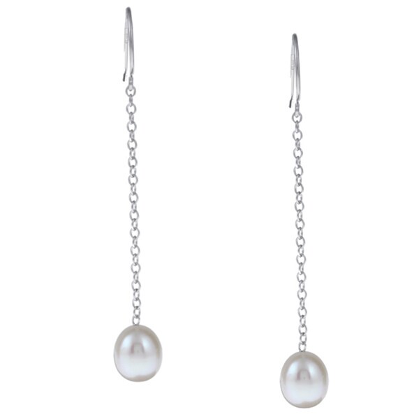 Pearls For You 14k Gold Fw Pearl Dangle Earrings 7 8mm Pearls For You 14k Gold Fw Pearl Dangle Earrings 7 8mm