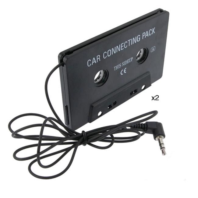 INSTEN Black Universal Car Audio Cassette Adapter (Pack of 2) Free