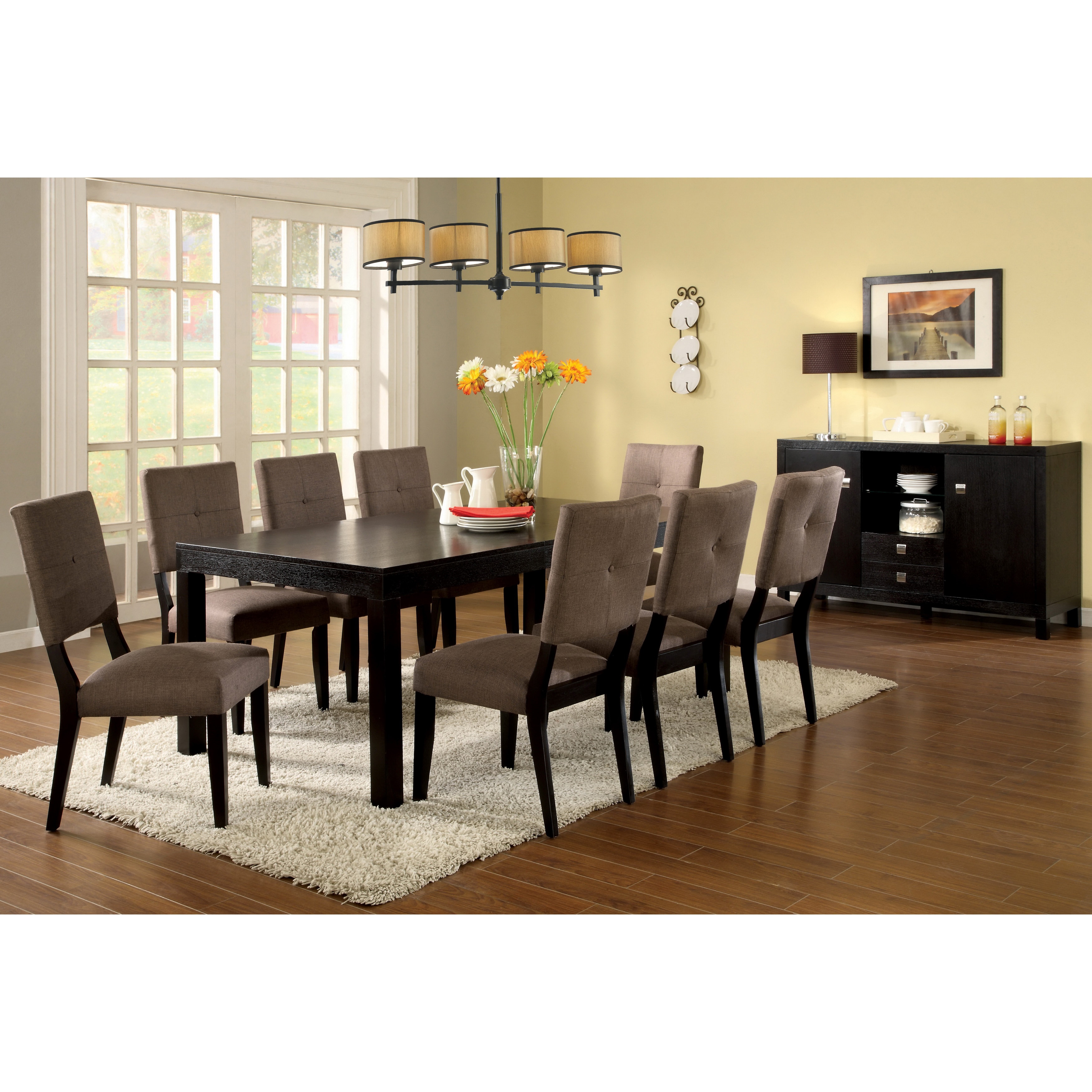 Furniture Of America Catherine Espresso 7 pc Dining Set With Removable Leaf