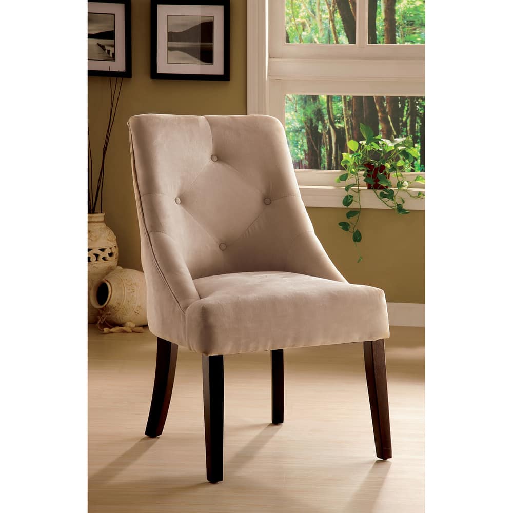 Furniture of America Mocha Aura Leisure Microfiber Dining Chair