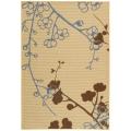 Safavieh Courtyard Floral Branches Natural/ Blue Indoor/ Outdoor Rug - 8' x 11'