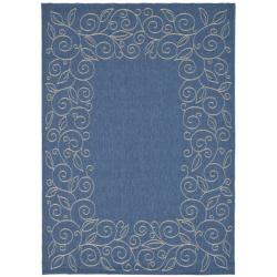 Indoor/Outdoor Contemporary Blue/Ivory Rug (2'7 x 5') Safavieh 3x5   4x6 Rugs