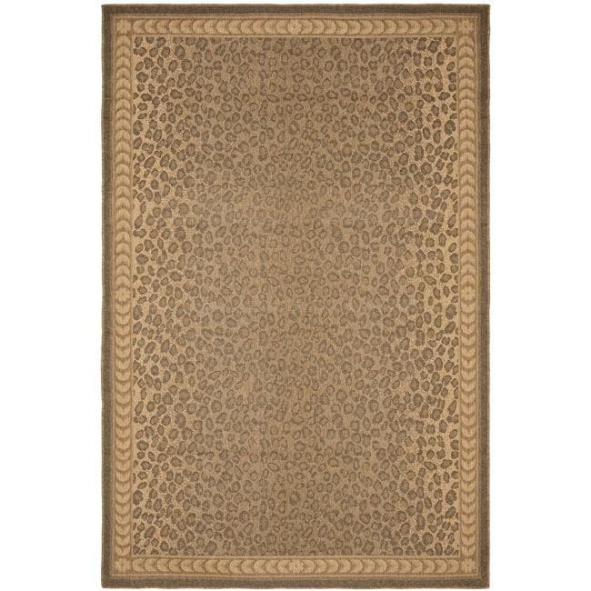 Indoor/outdoor Natural/gold Geometric Rug (67 X 96)