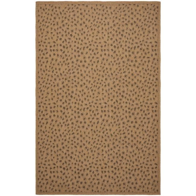 Indoor/ Outdoor Natural/ Leopard Print Rug (4 X 57)