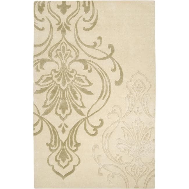 Hand tufted Candice Olson Divine Beige Wool Rug (5 X 8)