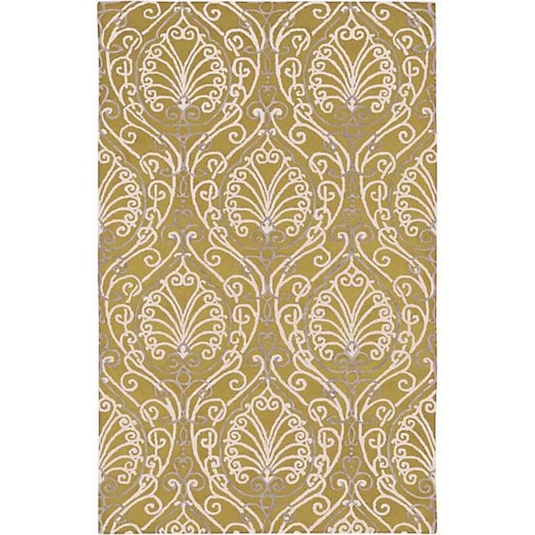 Shop Handtufted Divine Chartreuse Botanical Wool Area Rug 9' x 13