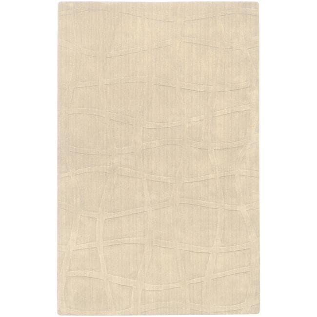 Candice Olson Loomed Ivory Abstract Plush Wool Rug (5 X 8)