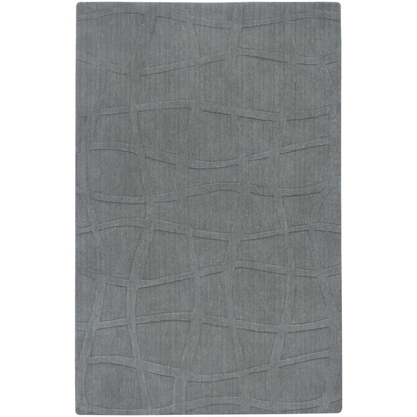 Loomed Carved Grey Abstract Plush Wool Area Rug 5 X 8 On Loomed Carved Grey Abstract Plush Wool Area Rug