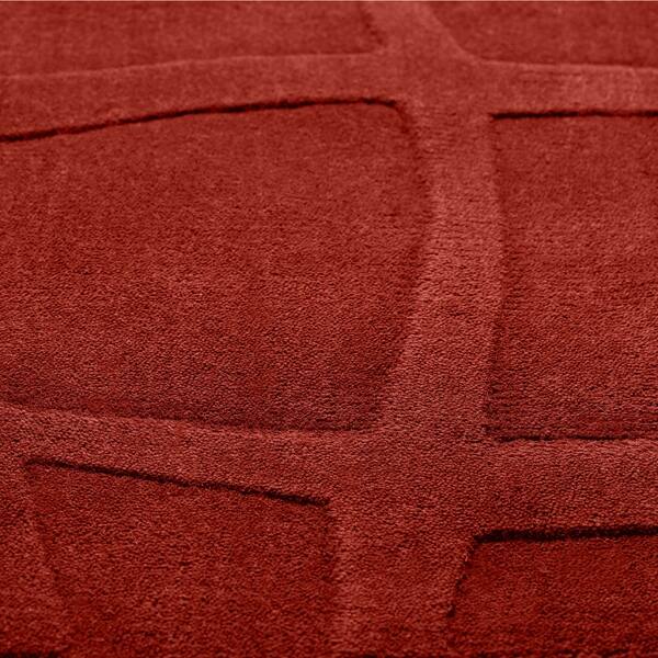 Loomed Carved Brick Abstract Plush Wool Area Rug 9 X 13 Overstock 5714103