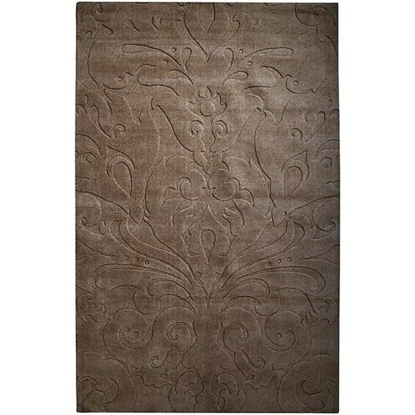 Candice Olson Loomed Chocolate Damask Pattern Wool Rug (8' x 11') Surya 7x9   10x14 Rugs