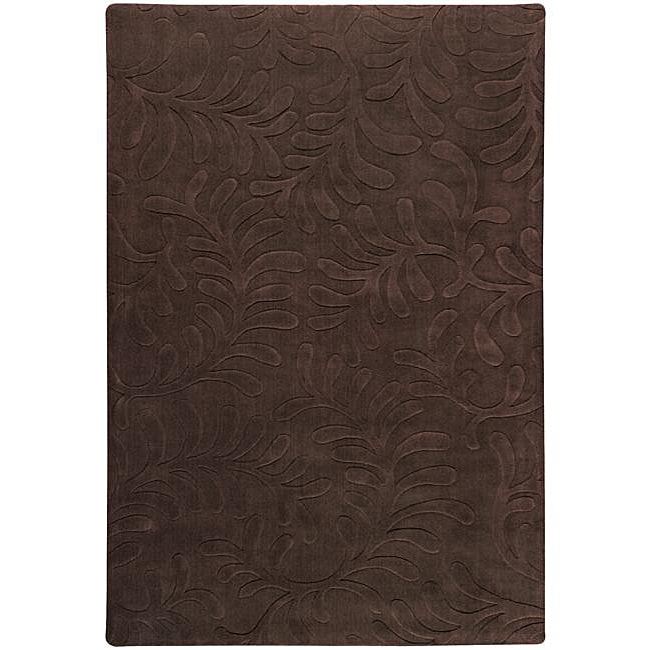 Candice Olson Loomed Cocoa Floral Plush Wool Rug (33 X 53)