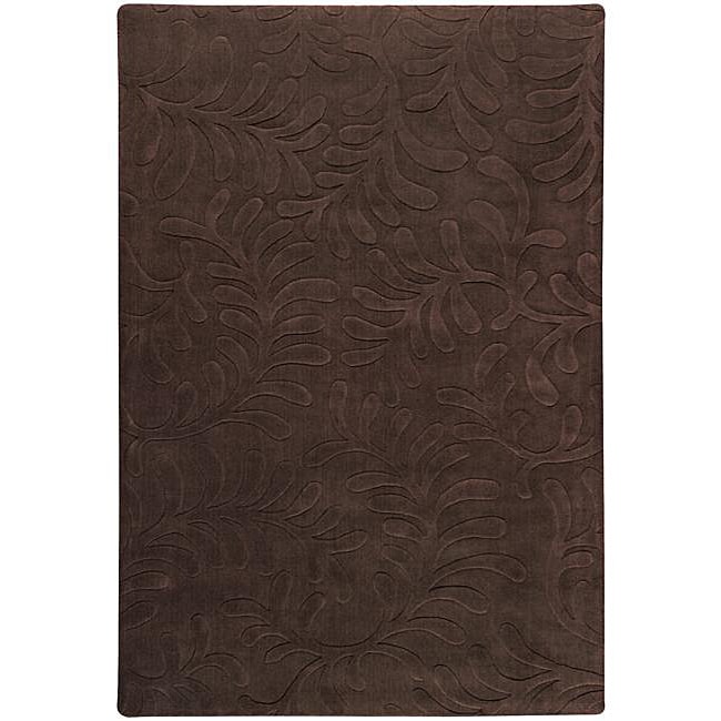 Candice Olson Loomed Cocoa Floral Plush Wool Rug (8 X 11)
