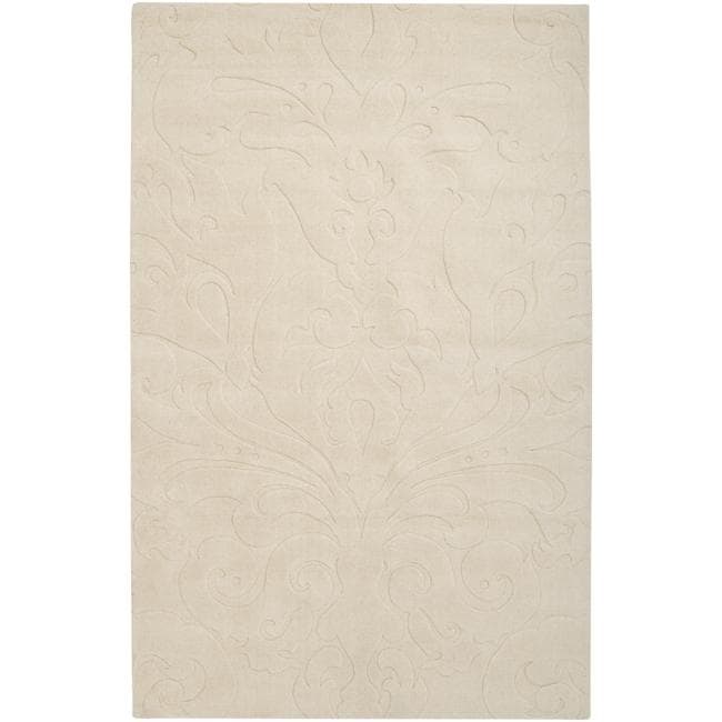 Candice Olson Loomed Ivory Damask Pattern Wool Rug (33 X 53)