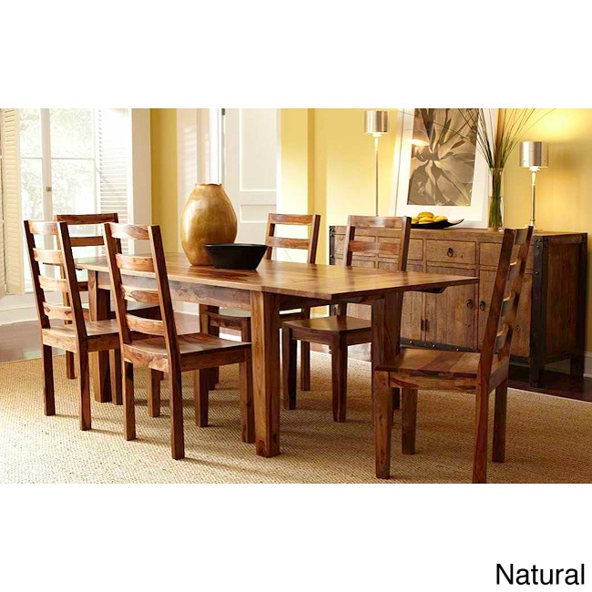 Alicia Diningtable W/ext92 (Natural, medium brownMaterials WoodFinish NaturalFor indoor useDimensions 30 inches high x 60 inches wide x 36 inches deepNumber of boxes this will ship in OneChairs not includedAssembly required )