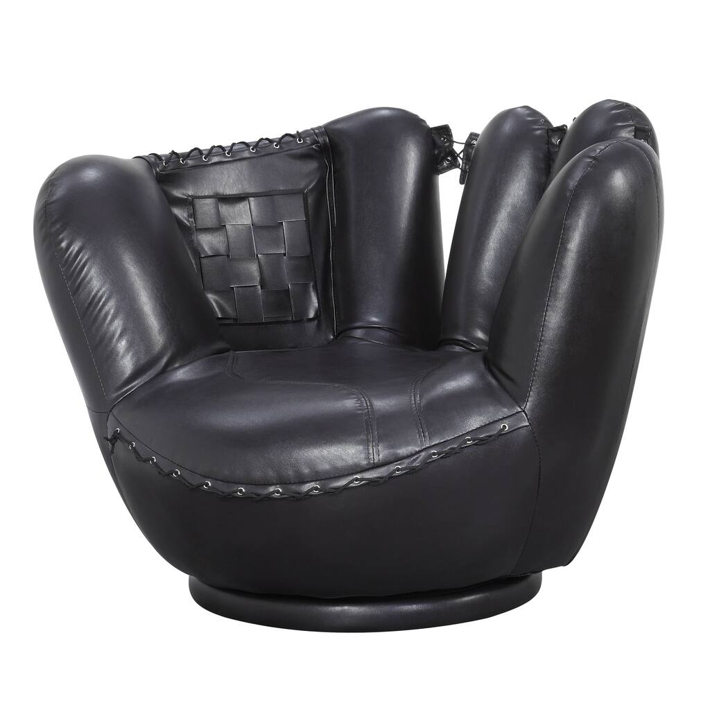 Baseball Swivel Chair w/ Ottoman
