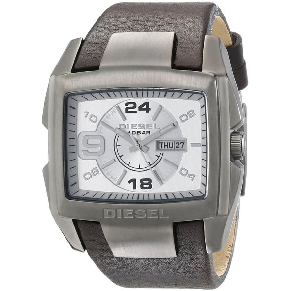 Diesel Mens DZ1216 Stainless Steel Case Brown Leather Strap Watch