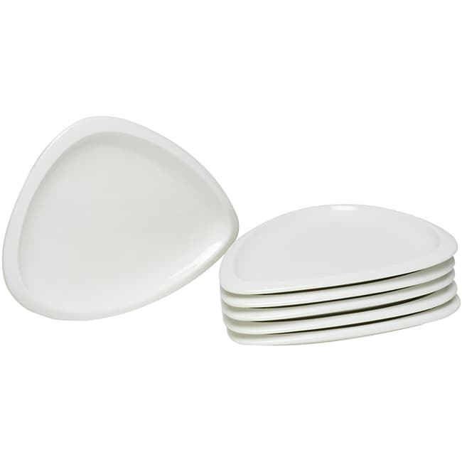 Red Vanilla Trends 6.75 in Triangle Plates (set Of 6) (Creamy white Dimensions 6.75 inches long x 5 inches wideMaterials Restaurant quality porcelainCare instructions Dishwasher, microwave and warm oven safeSet of 6 )