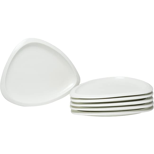 Red Vanilla Trends 8.25 in Triangle Plates (set Of 6) (Creamy white Dimensions 8.25 inches long x 6.25 inches wideMaterials Restaurant quality porcelainCare instructions Dishwasher, microwave and warm oven safeSet of 6 )