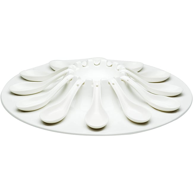 Red Vanilla Fare Porcelain 13-piece Appetizer Set