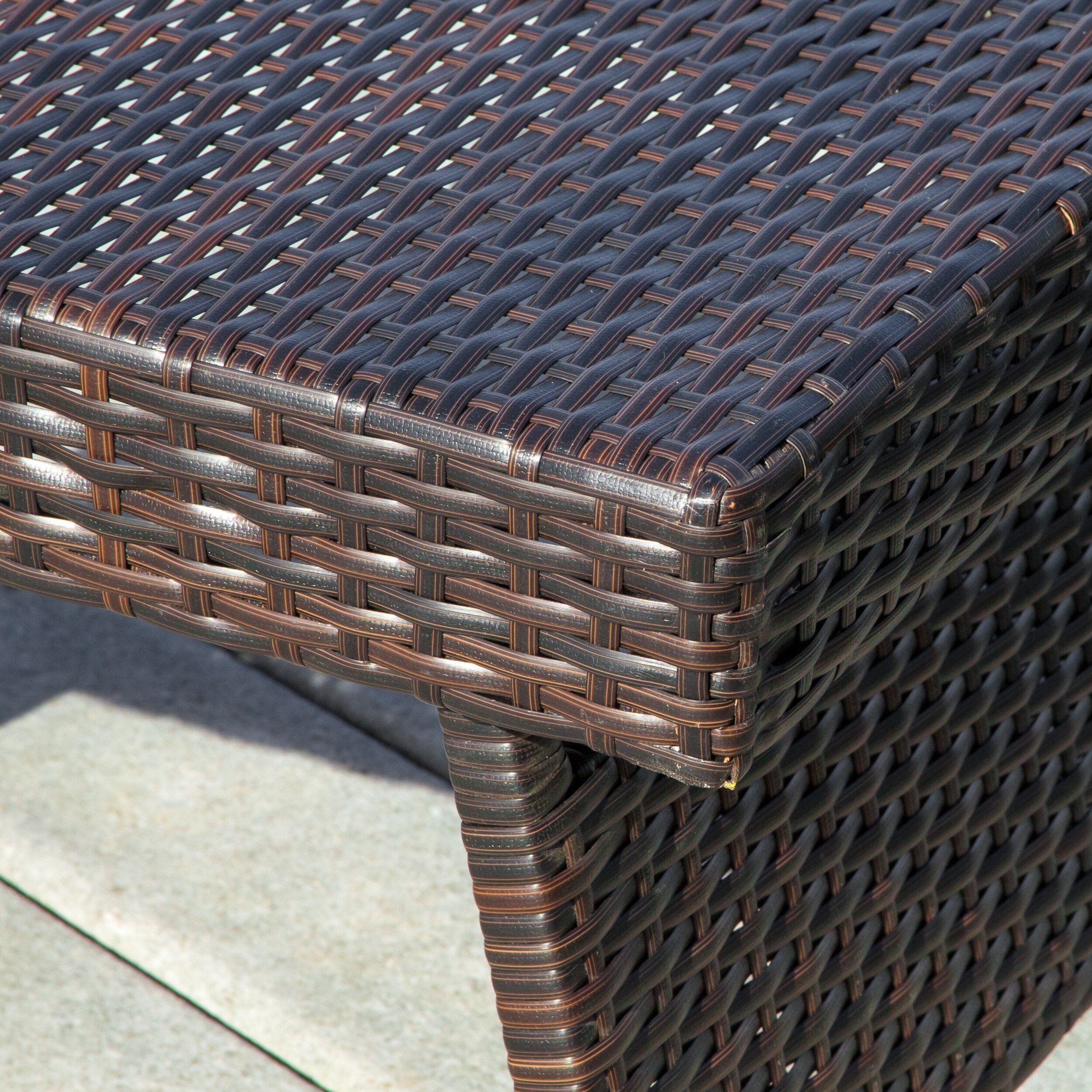 outdoor wicker adjustable folding table by christopher knight home