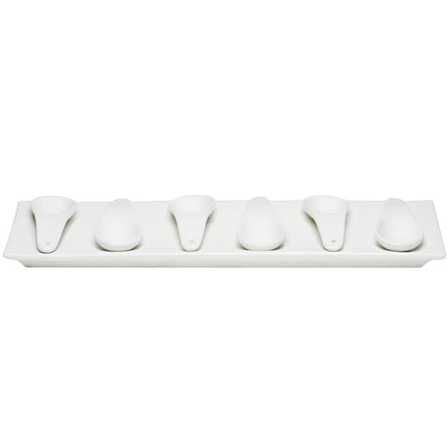 Red Vanilla Trends Porcelain Flat 7-piece Appetizer Set