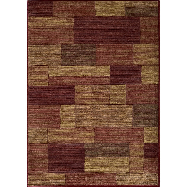 Power loomed Illusion Bricks Red Rug (311 X 57)