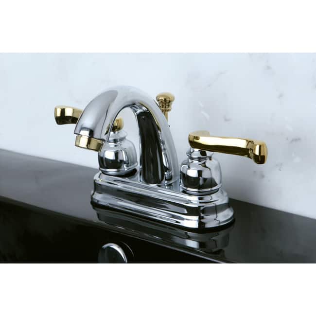 Kingston Brass French Lever Classic Chrome/ Polished Brass Bathroom Faucet