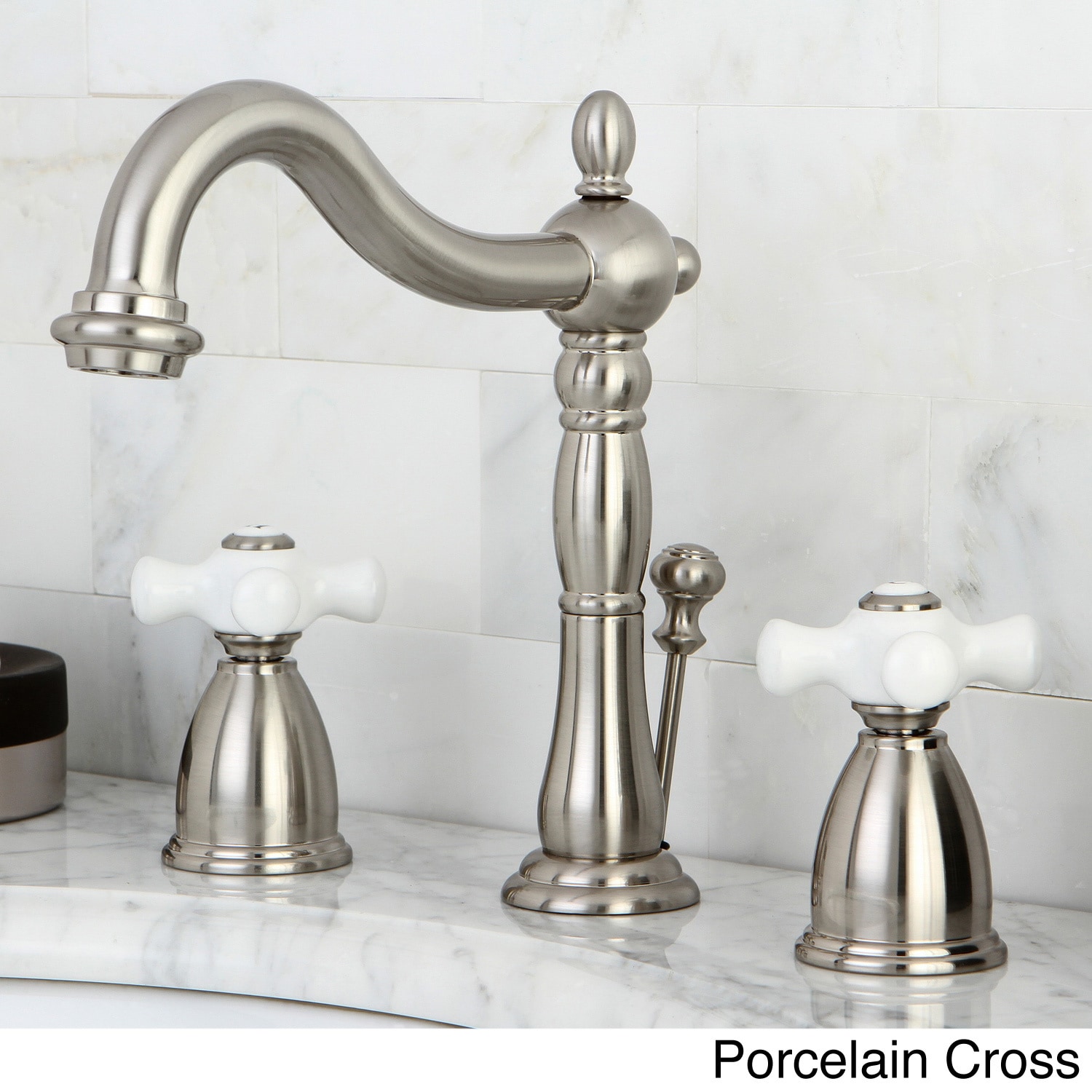 Vintage Satin Nickel Widespread Bathroom Faucet