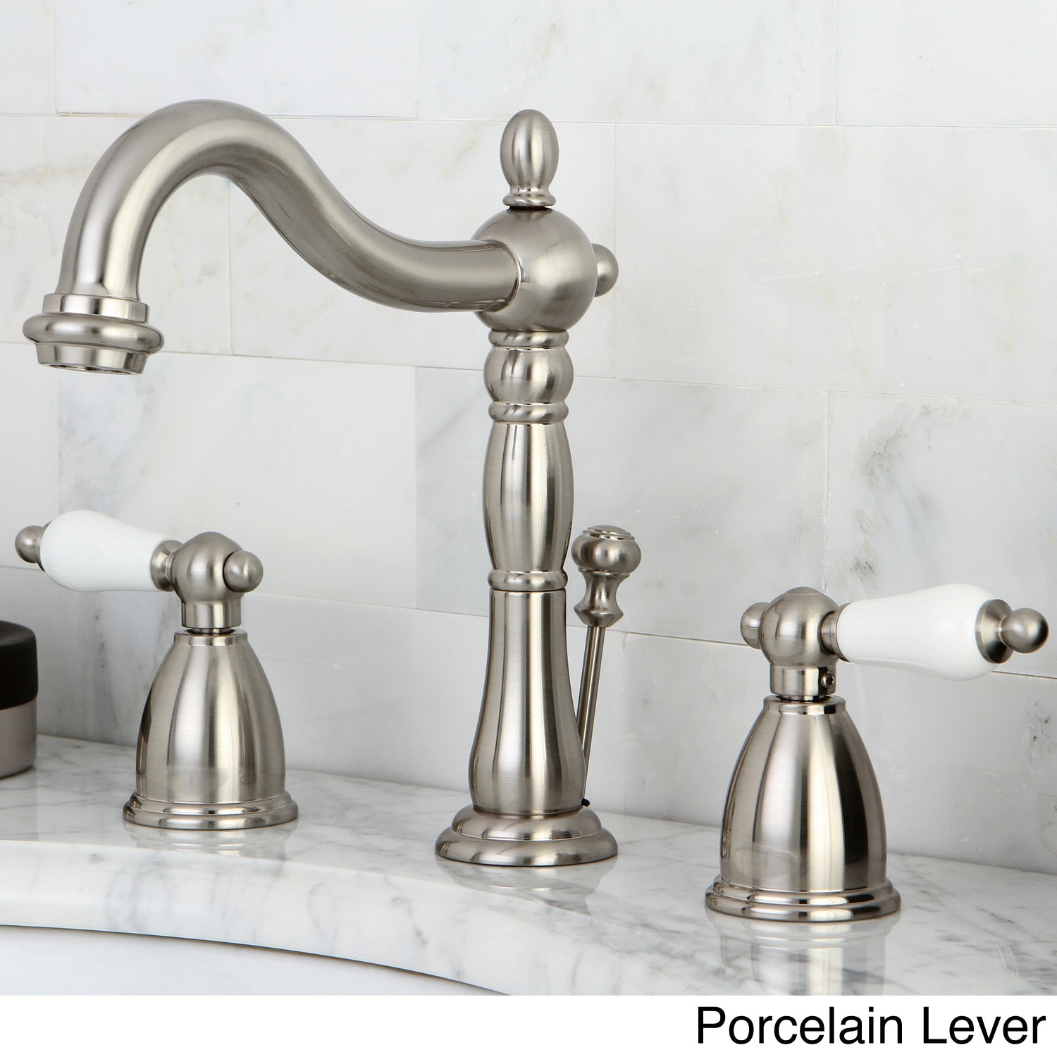 Vintage Satin Nickel Widespread Bathroom Faucet