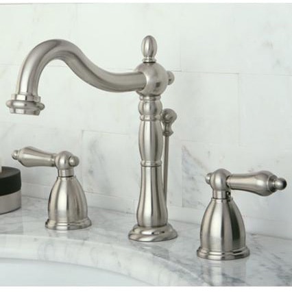 shop vintage satin nickel widespread bathroom faucet - free shipping