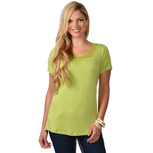 Shop Adi Designs Unlined Women's Embellished Neck Tee - Free Shipping ...