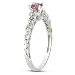 Miadora 14k White Gold 3/8ct TDW Pink and White Diamond Ring (G H, I1 I2) Miadora Diamond Rings