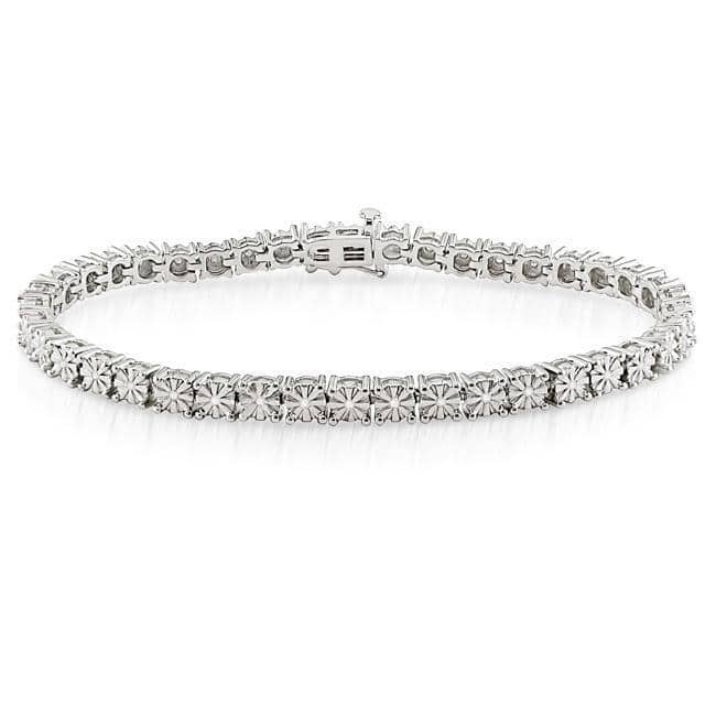 Miadora Sterling Silver 1/4ct TDW Diamond Bracelet