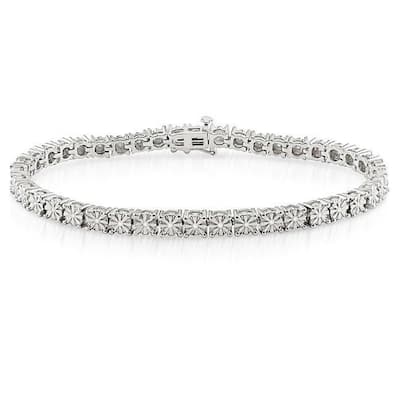 Miadora Sterling Silver 1/4ct TDW Diamond Bracelet